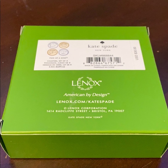 Kate Spade Two of a Kind Coasters set of 4 - Picture 3 of 4